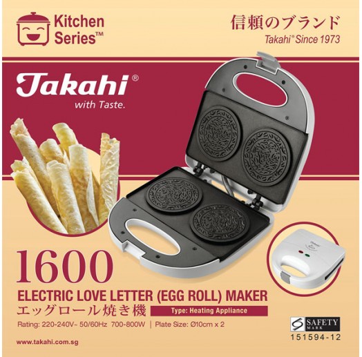 Electric Love Letter Egg Roll Maker Size O10cm X 2 Takahi Kitchen Household Appliances